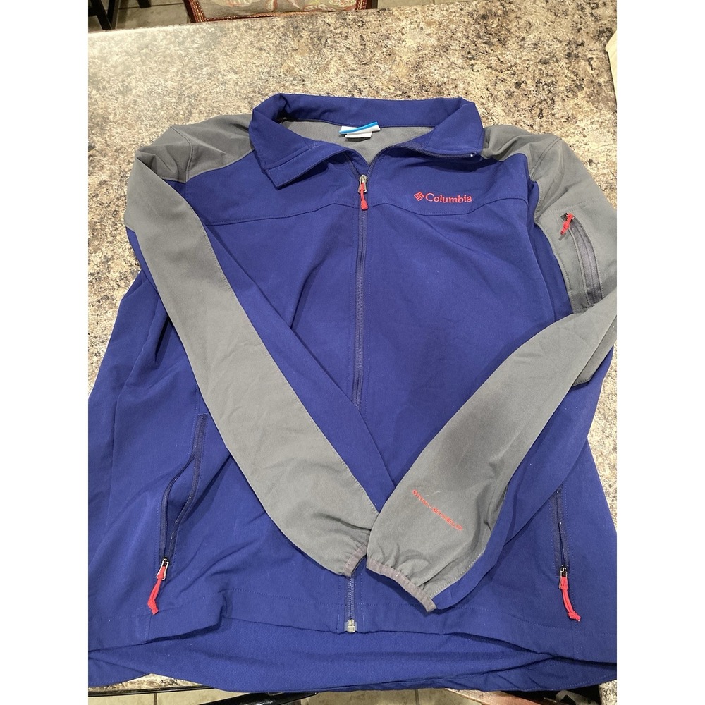 Columbia Jacket Omni Shield Men's Size L Soft-shell Blue Gray